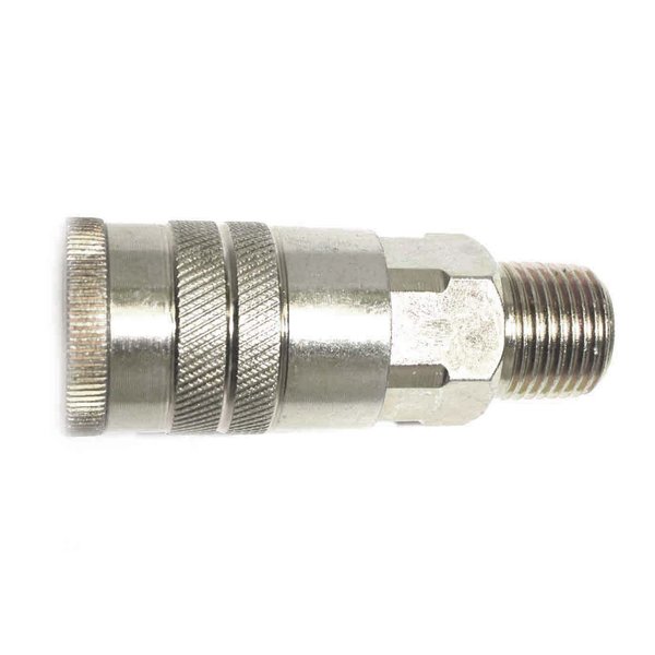 Interstate Pneumatics 1/2 Inch Automotive Steel Coupler x 1/2 Inch Male NPT -  (CH881), PK 25 CA881-25K